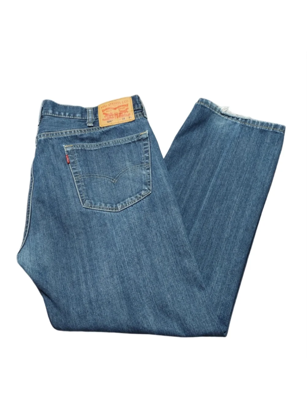 Levi's 505 Men's Dark Wash Straight Leg Denim Blue Jeans